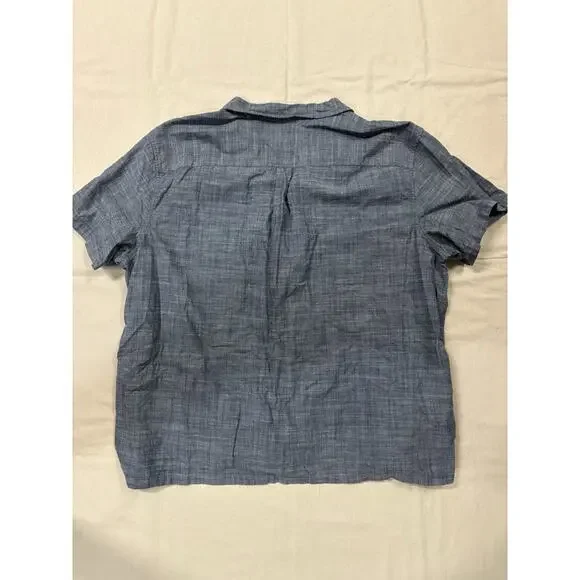 Vineyard Vines Button Up Cabana Shirt Mens 2XL Blue Classic Fit Short Sleeve - Picture 6 of 6